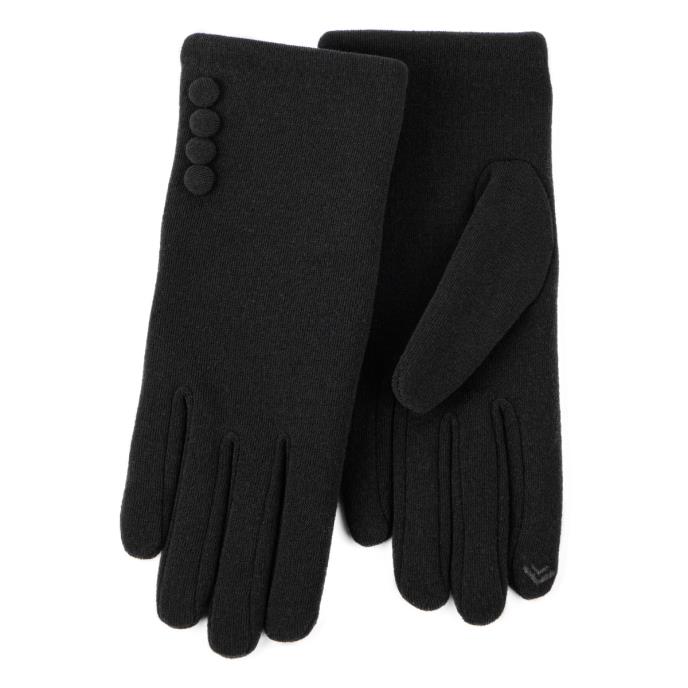 Isotoner Ladies Thermal SmarTouch Glove With Button Detail Black Extra Image 1